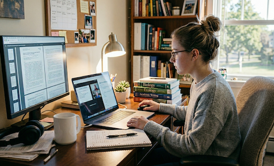 Student working with East Coast Scholars for academic tutoring