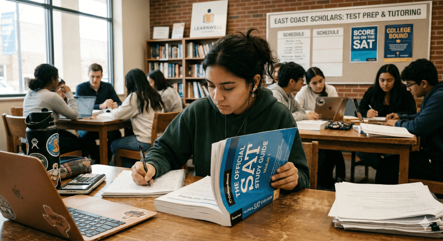 student studying for SAT at East Coast Scholars